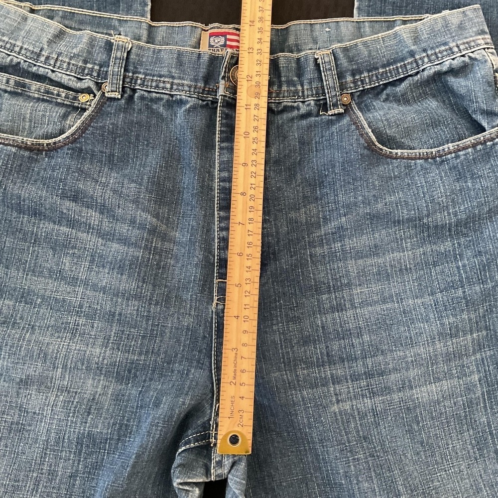 Phat Farm Jeans Mens 38x34 Blue Relaxed Straight Original Flava Embroidered - Picture 8 of 10